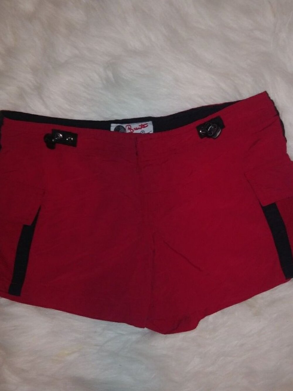 Brents S Beach Surf Board Shorts Authentic in Red Black